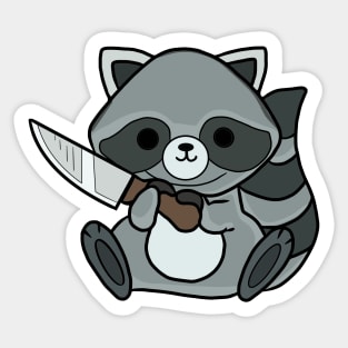 Racoon with a knife! Sticker